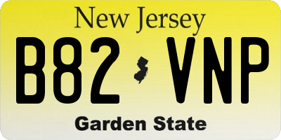 NJ license plate B82VNP