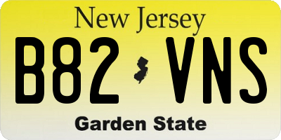 NJ license plate B82VNS