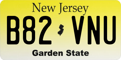 NJ license plate B82VNU