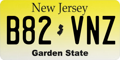 NJ license plate B82VNZ