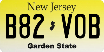NJ license plate B82VOB