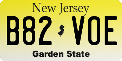NJ license plate B82VOE