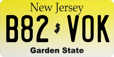 NJ license plate B82VOK