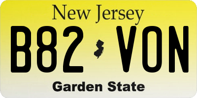 NJ license plate B82VON