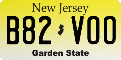 NJ license plate B82VOO