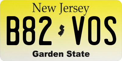 NJ license plate B82VOS