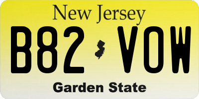 NJ license plate B82VOW