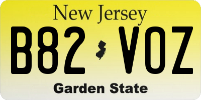 NJ license plate B82VOZ