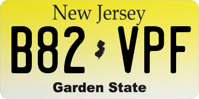 NJ license plate B82VPF
