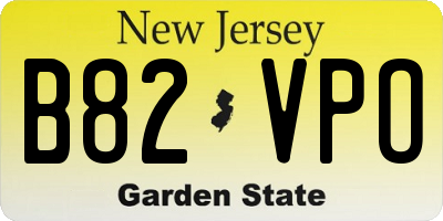 NJ license plate B82VPO