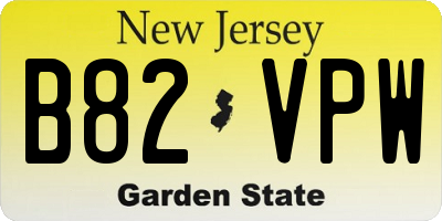 NJ license plate B82VPW
