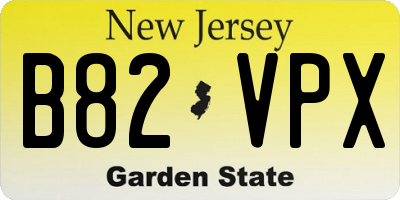 NJ license plate B82VPX