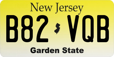 NJ license plate B82VQB