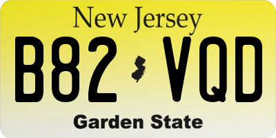 NJ license plate B82VQD