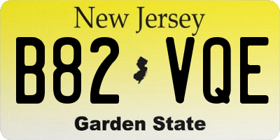 NJ license plate B82VQE