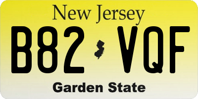 NJ license plate B82VQF