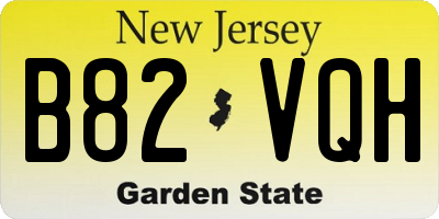 NJ license plate B82VQH