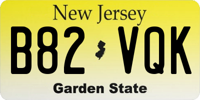 NJ license plate B82VQK