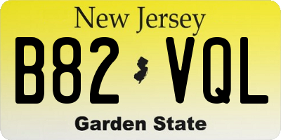 NJ license plate B82VQL
