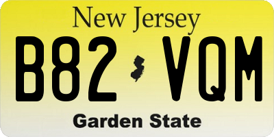 NJ license plate B82VQM