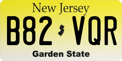 NJ license plate B82VQR
