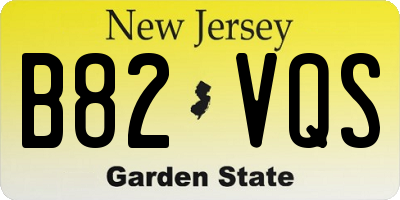 NJ license plate B82VQS
