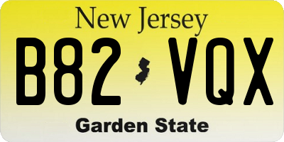 NJ license plate B82VQX