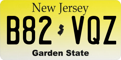 NJ license plate B82VQZ