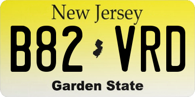 NJ license plate B82VRD
