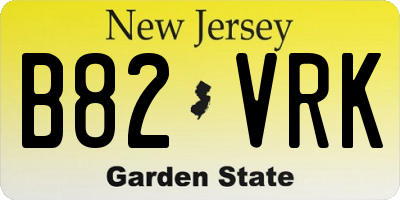 NJ license plate B82VRK