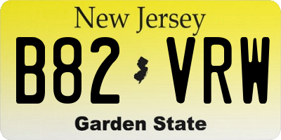 NJ license plate B82VRW