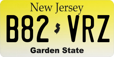 NJ license plate B82VRZ