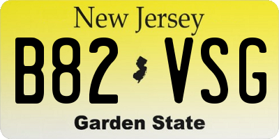 NJ license plate B82VSG