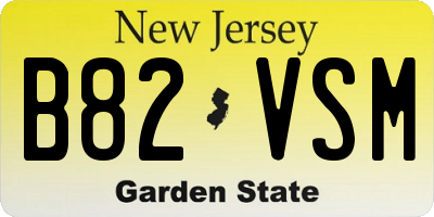 NJ license plate B82VSM