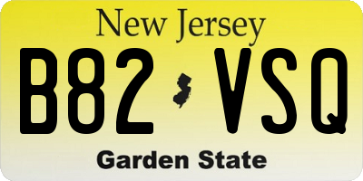 NJ license plate B82VSQ