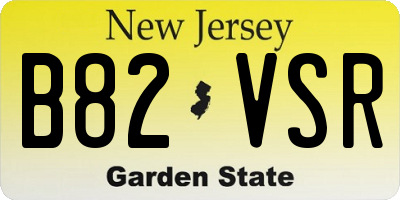NJ license plate B82VSR