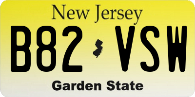 NJ license plate B82VSW