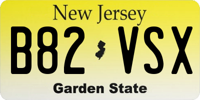 NJ license plate B82VSX