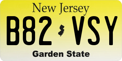 NJ license plate B82VSY