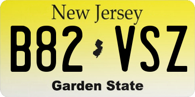 NJ license plate B82VSZ