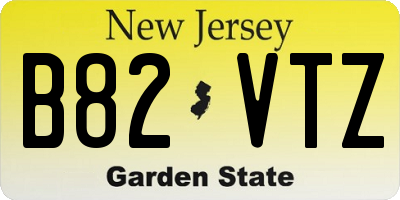 NJ license plate B82VTZ