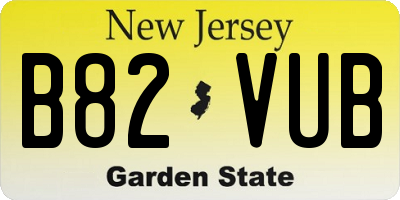 NJ license plate B82VUB