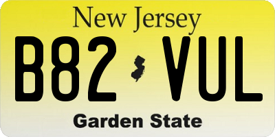 NJ license plate B82VUL