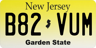 NJ license plate B82VUM