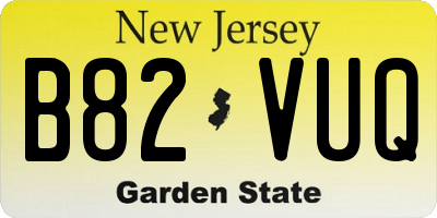 NJ license plate B82VUQ