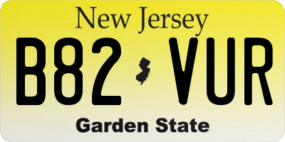 NJ license plate B82VUR