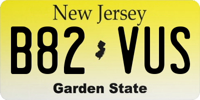 NJ license plate B82VUS