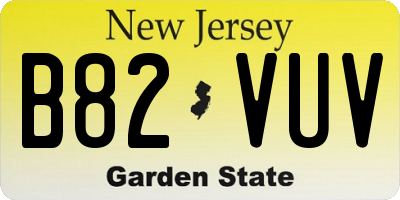 NJ license plate B82VUV
