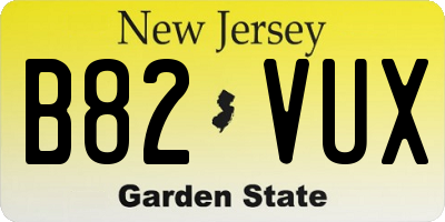 NJ license plate B82VUX