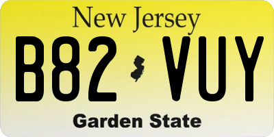 NJ license plate B82VUY
